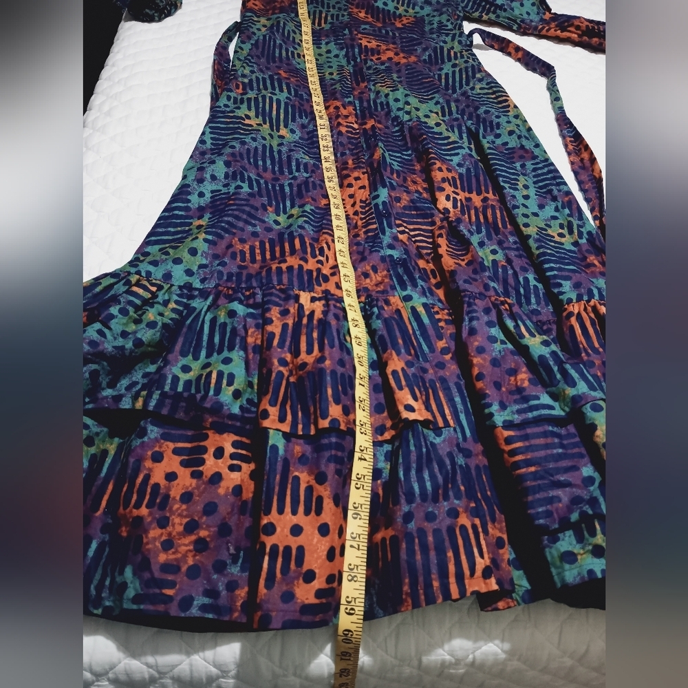 NWT D'IYANU Colorful Patterned Maxi Dress With Pockets - Picture 10 of 16